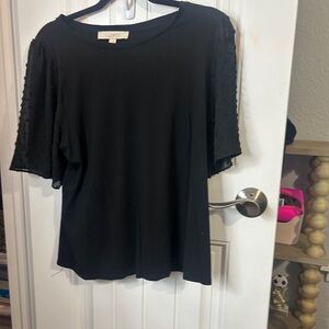 LOFT Black Short Sleeve Top